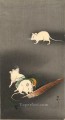 tres ratones blancos 1900 animales Ohara Koson